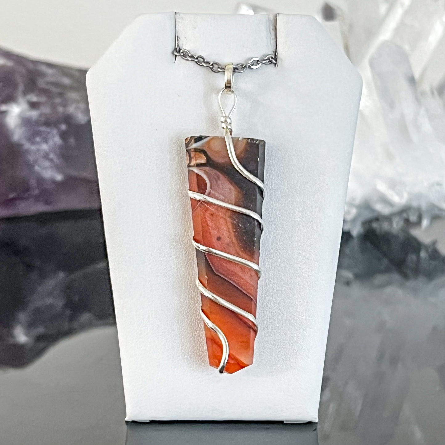 Carnelian Flat Coil Necklace