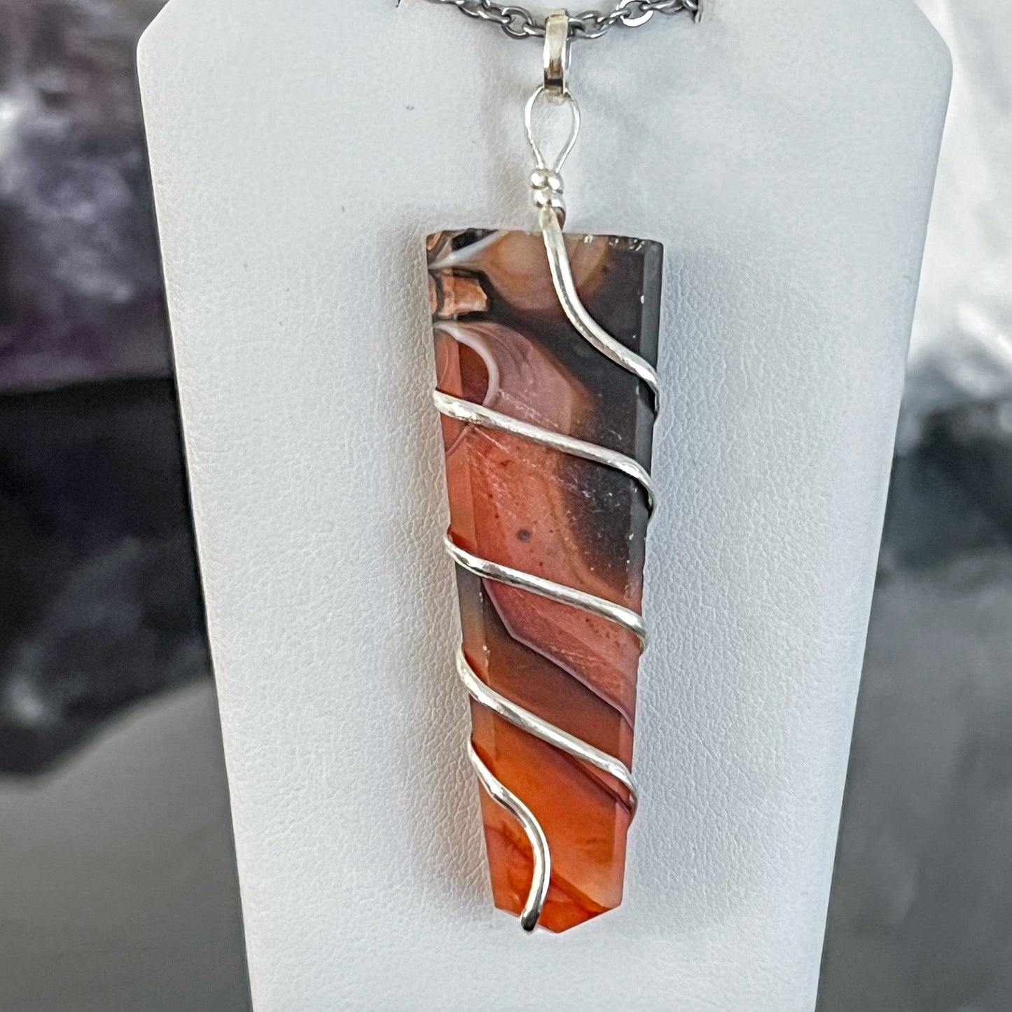 Carnelian Flat Coil Necklace