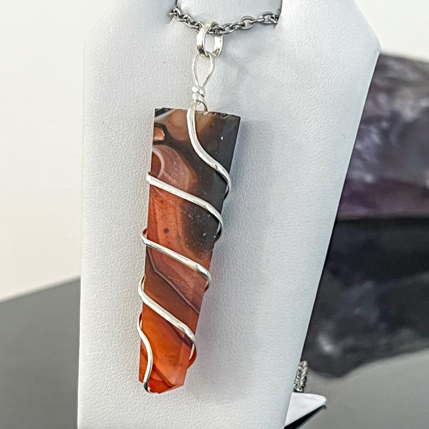 Carnelian Flat Coil Necklace