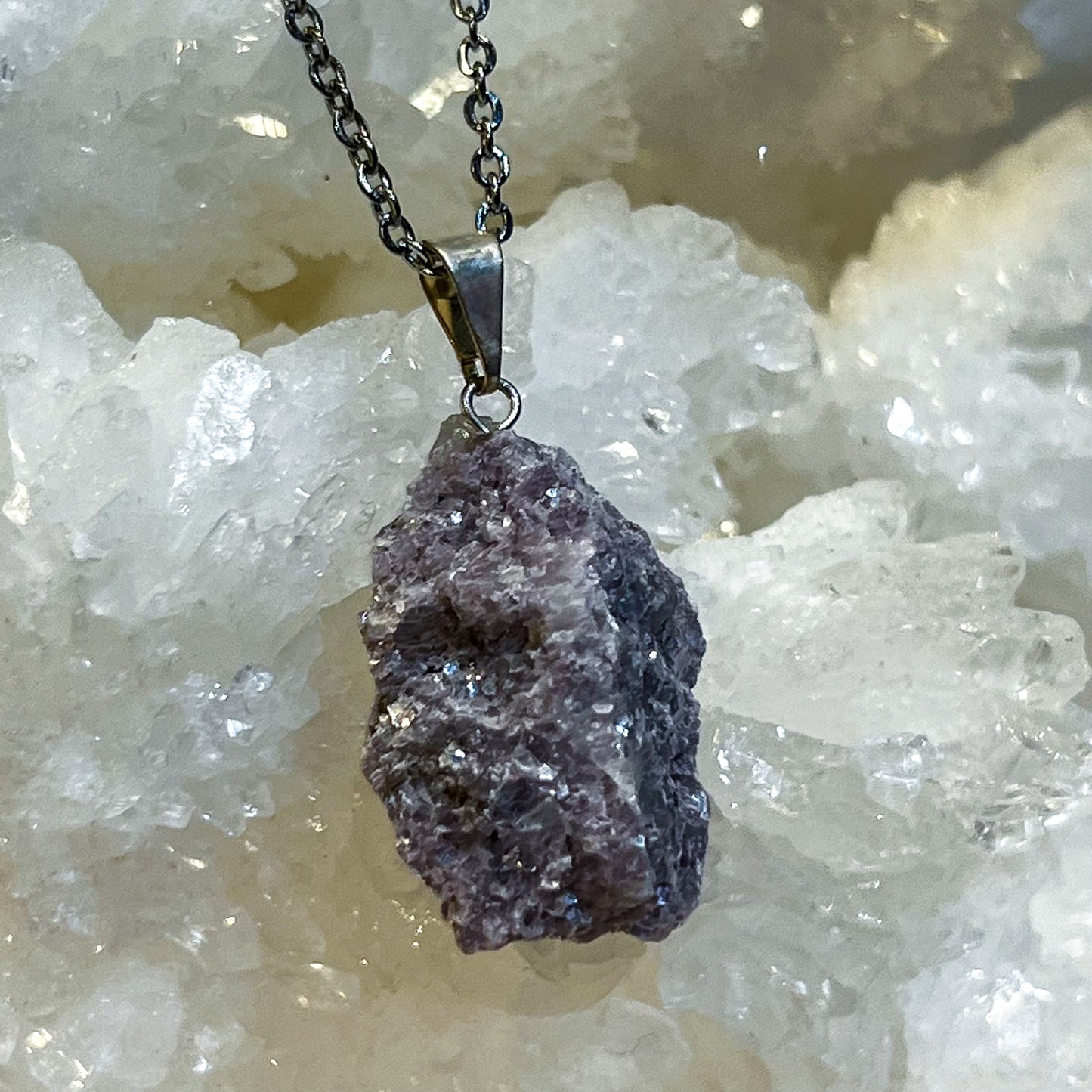 Lepidolite Raw Necklace