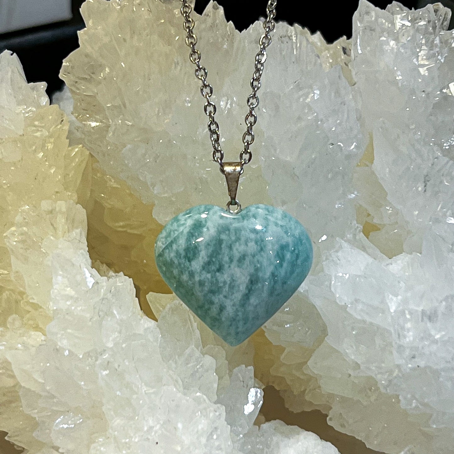 Amazonite Heart Necklace