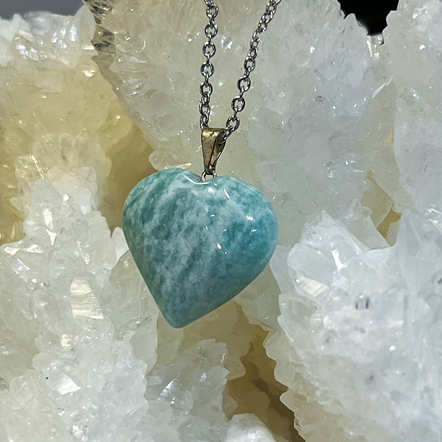 Amazonite Heart Necklace