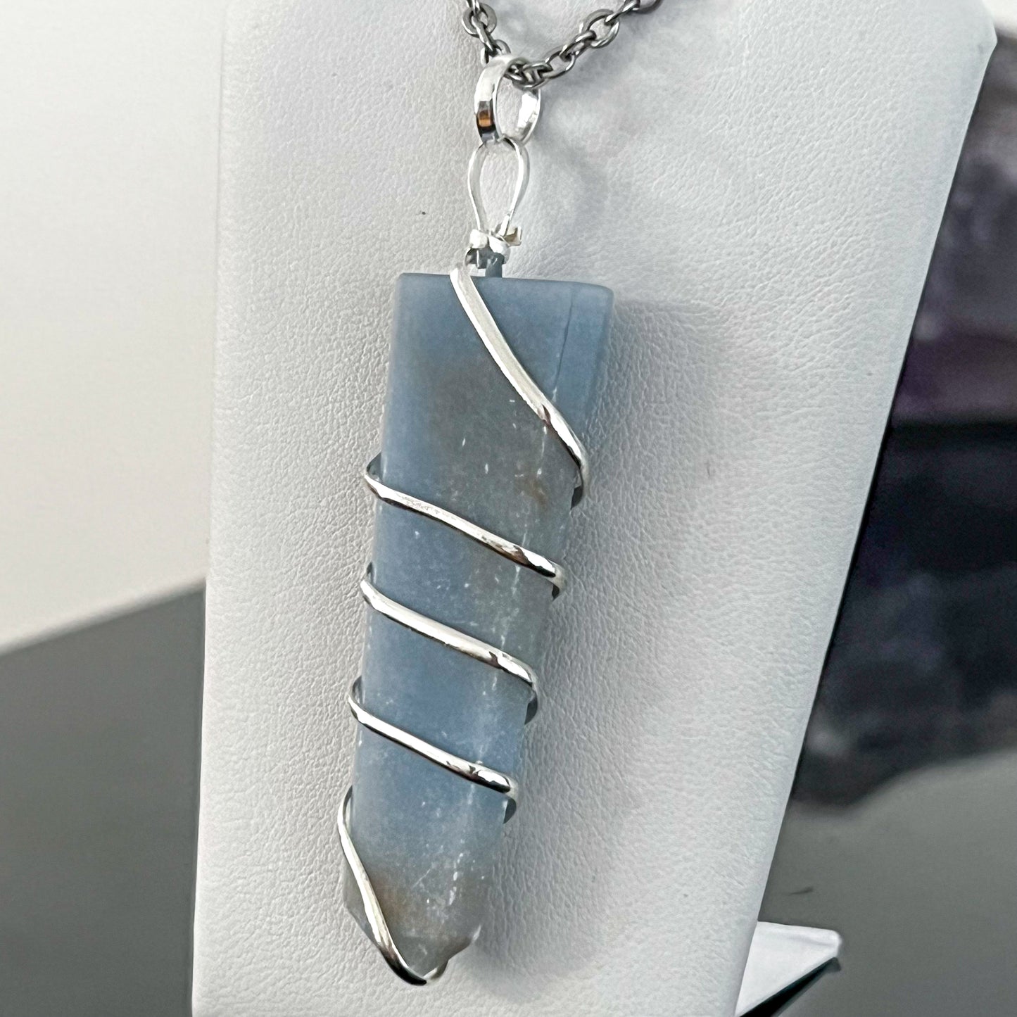 Angelite Flat Coil Necklace