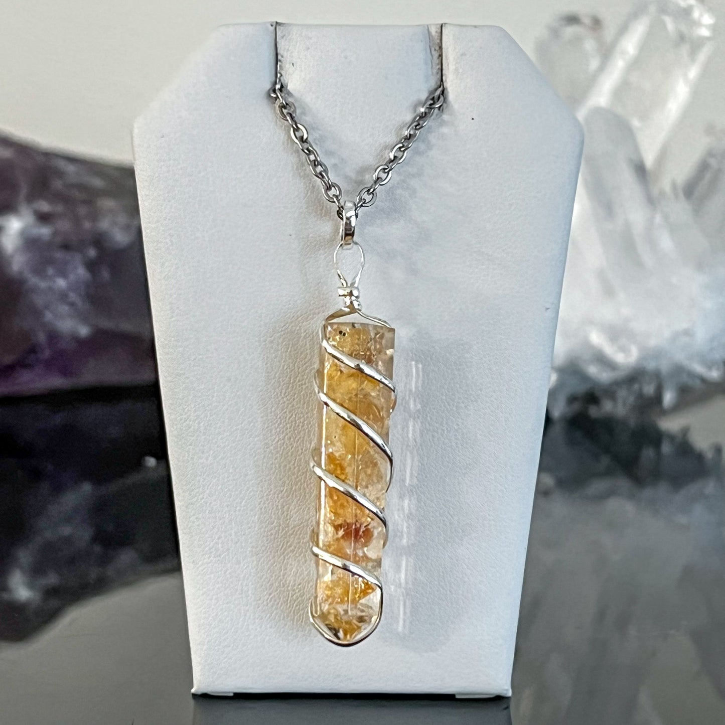 Citrine Orgone Spiral Necklace