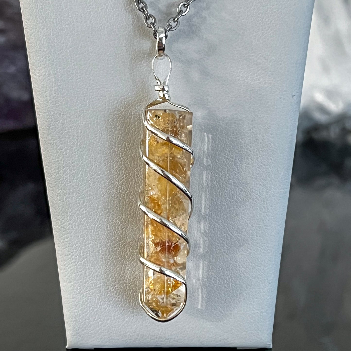 Citrine Orgone Spiral Necklace