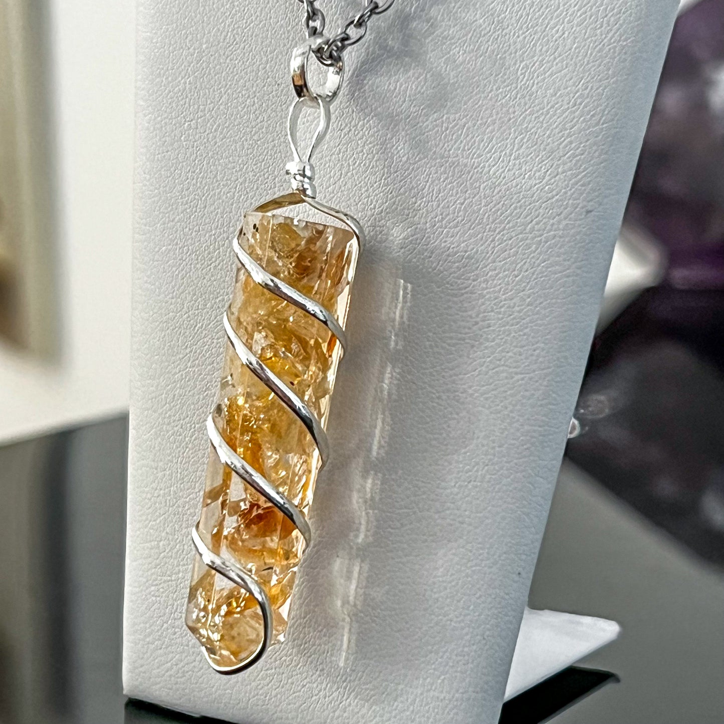 Citrine Orgone Spiral Necklace