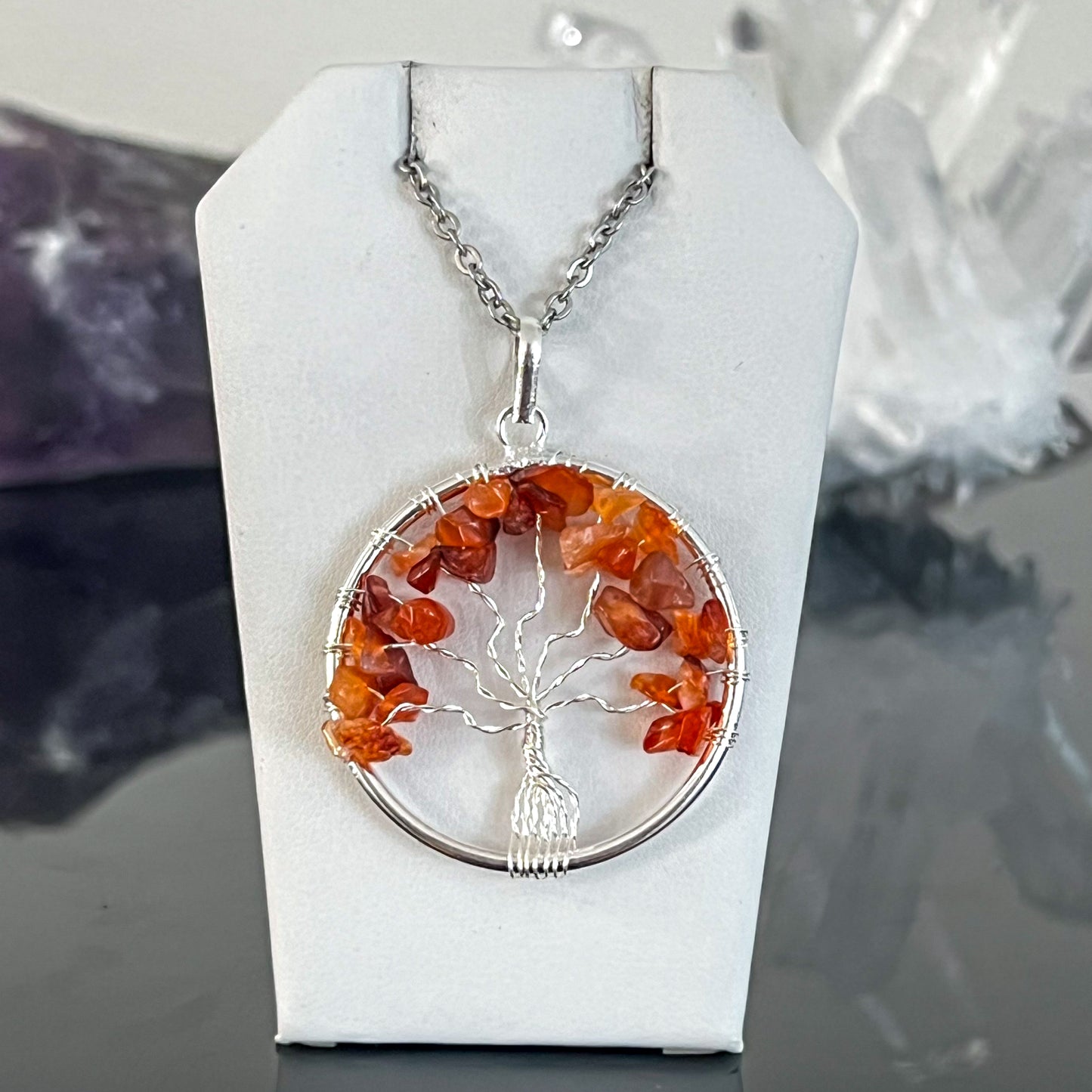 Carnelian Tree of Life Necklace (Large)