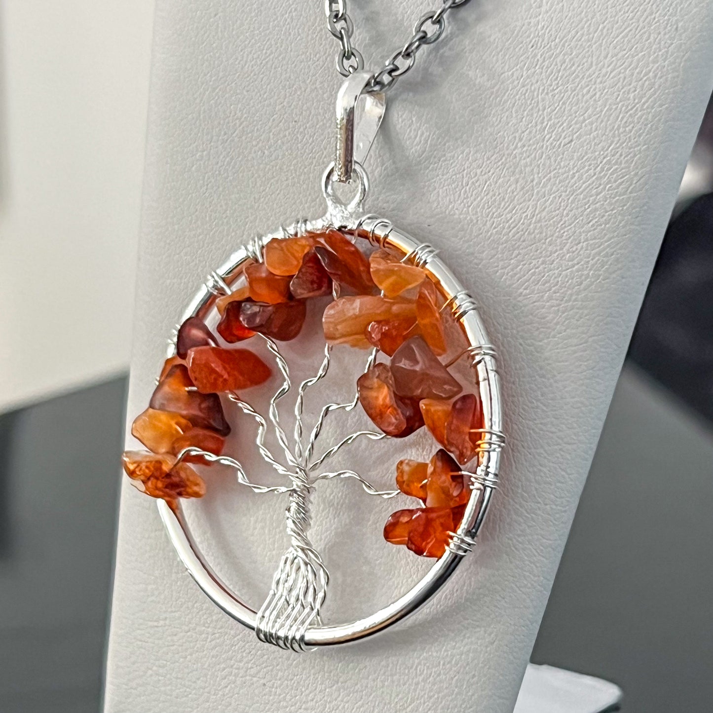 Carnelian Tree of Life Necklace (Large)