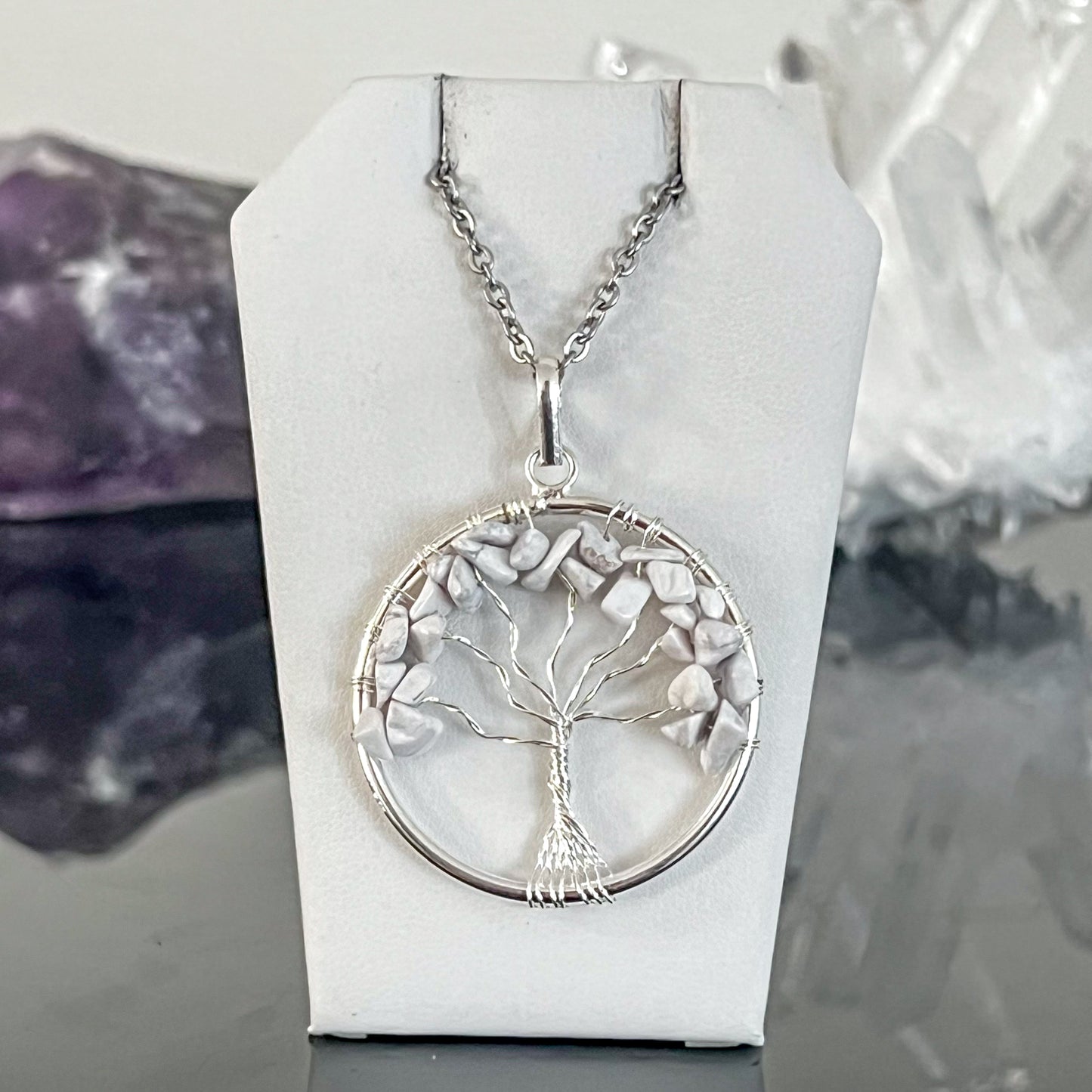 Howlite Tree of Life Necklace (Large)