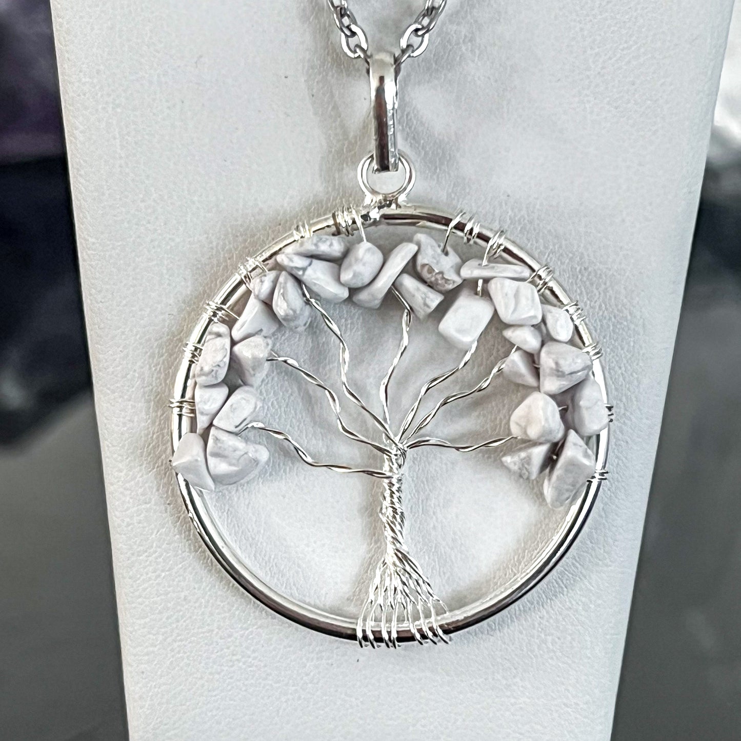 Howlite Tree of Life Necklace (Large)