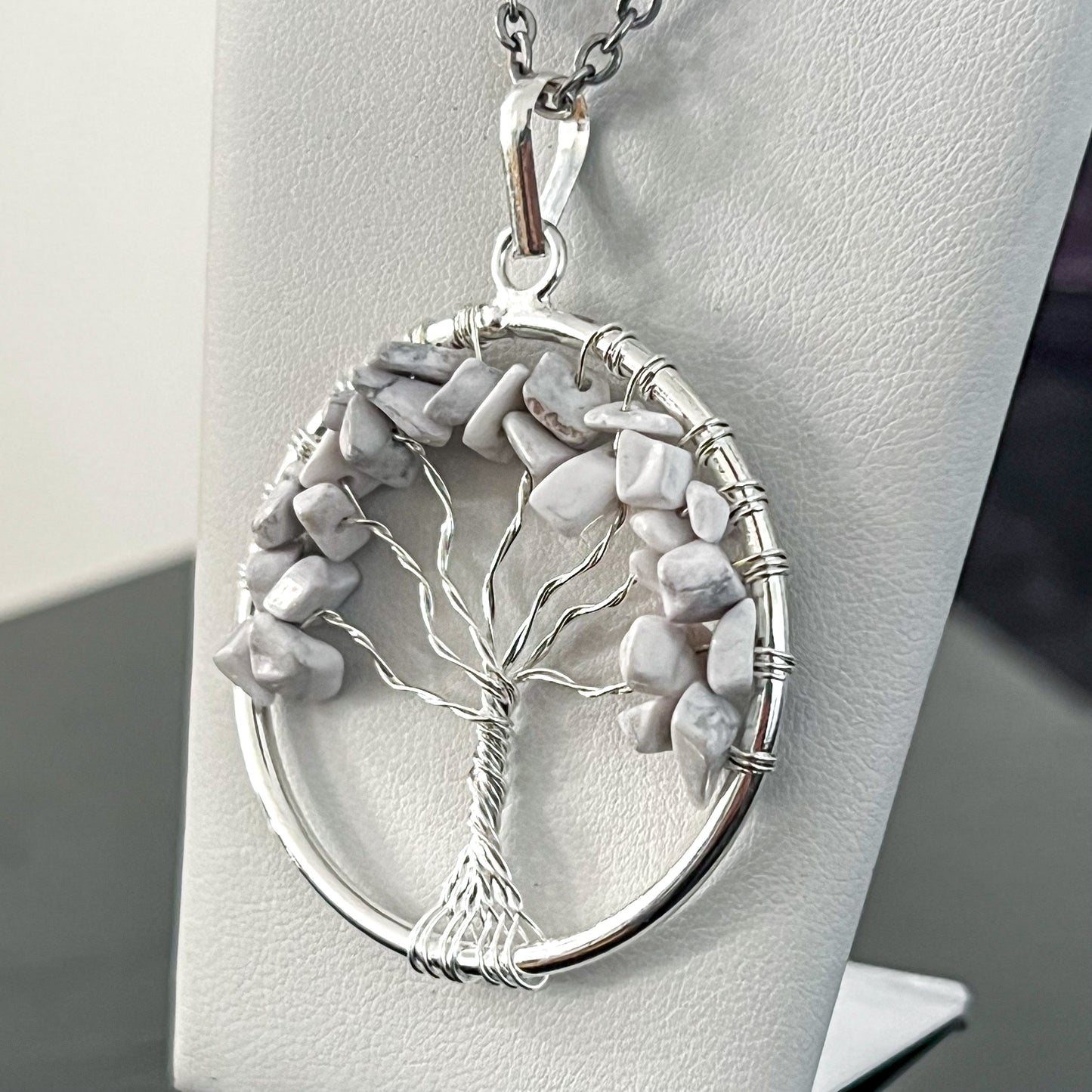 Howlite Tree of Life Necklace (Large)