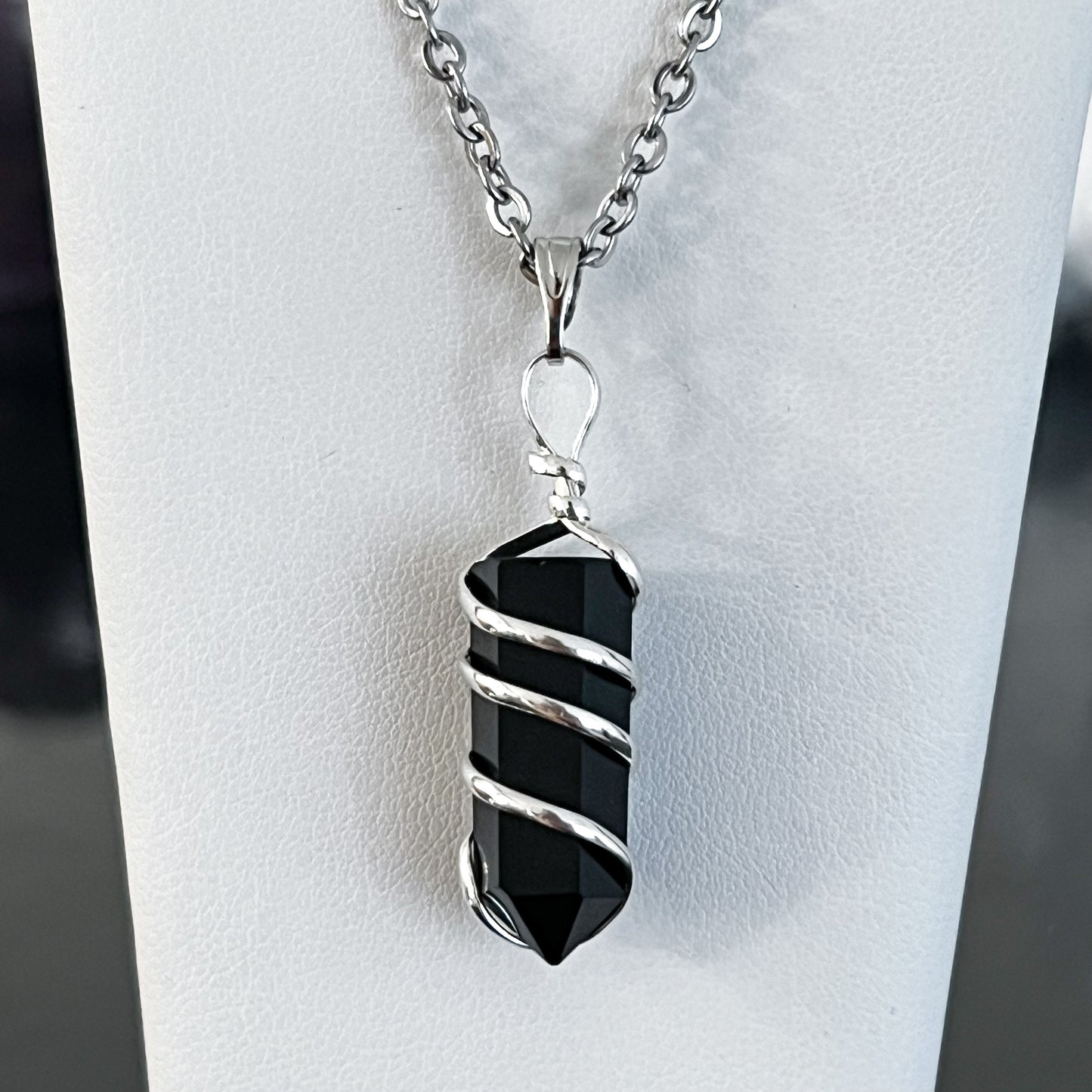 Obsidian Spiral Necklace (Small)