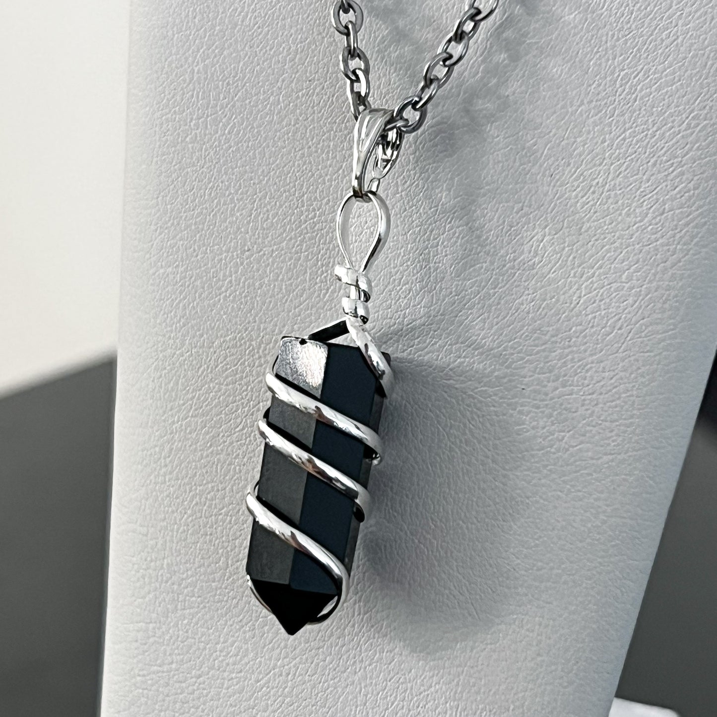 Obsidian Spiral Necklace (Small)