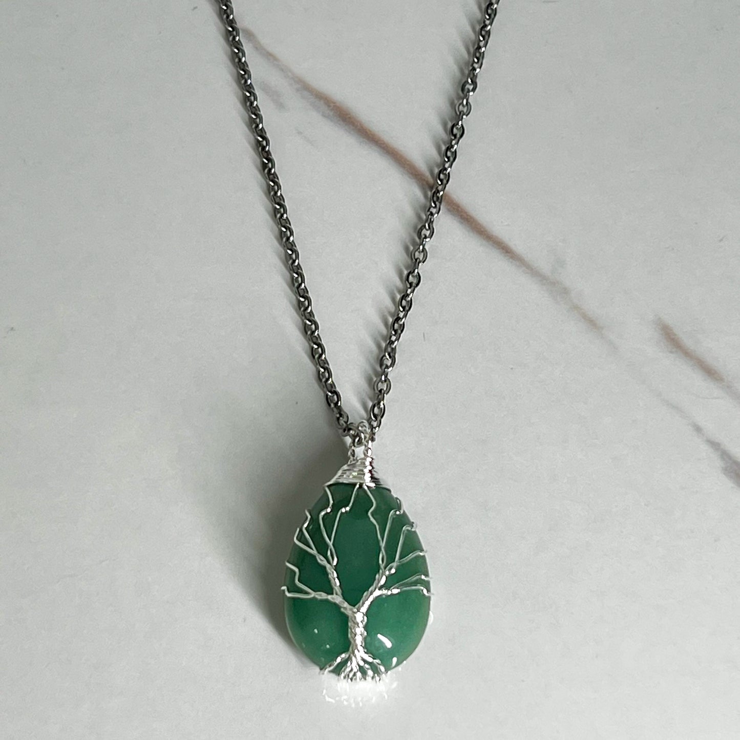Aventurine Tree of Life Necklace (Small)