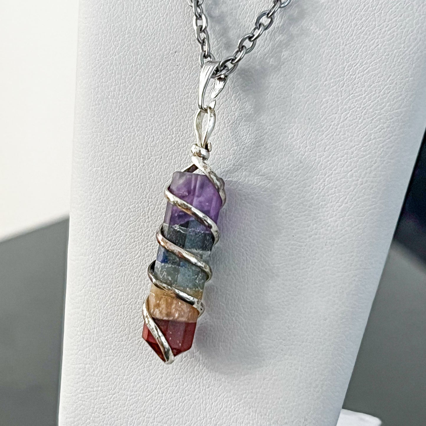 Chakra Spiral Necklace