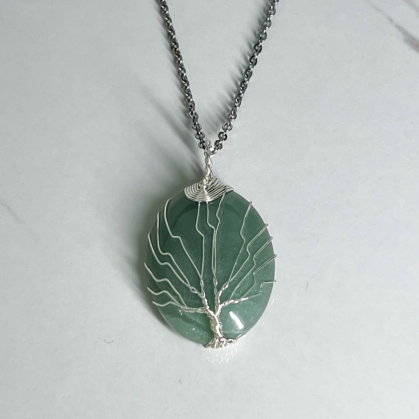 Aventurine Tree of Life Necklace (Large)