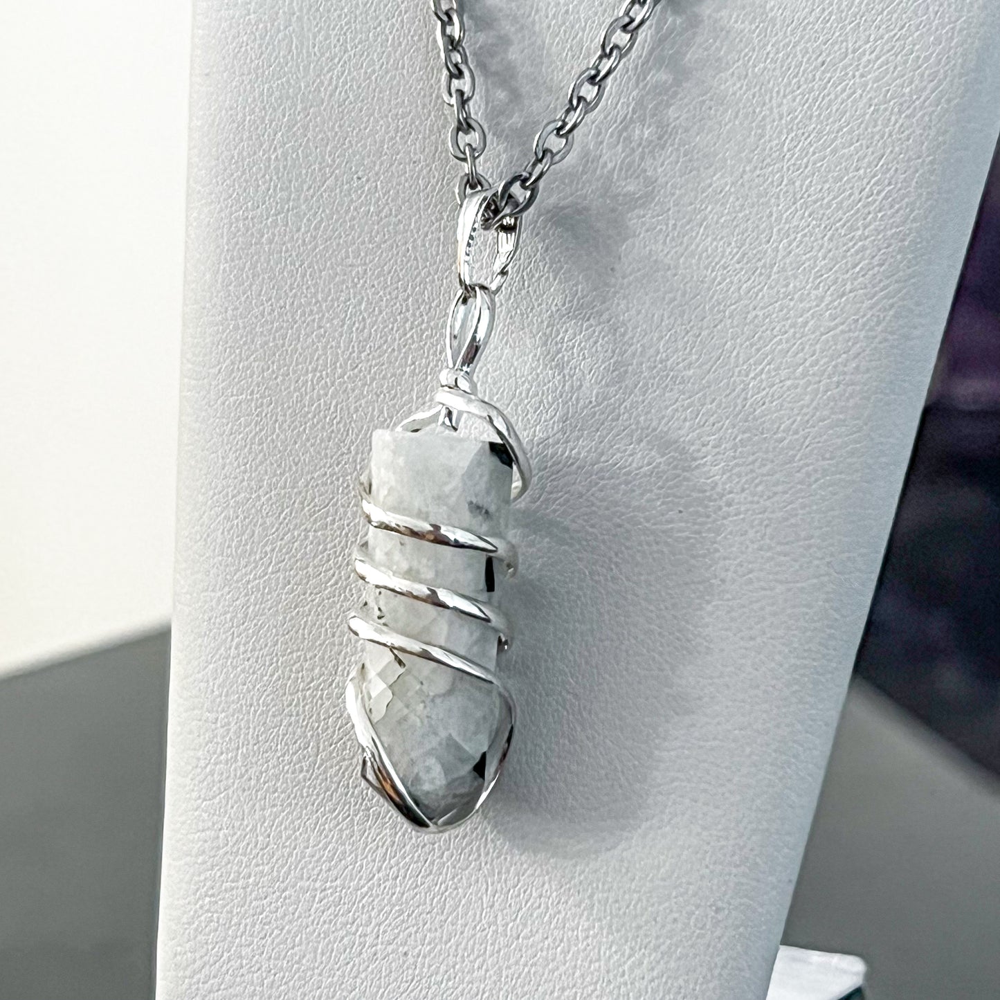 Moonstone Spiral Necklace (Small)