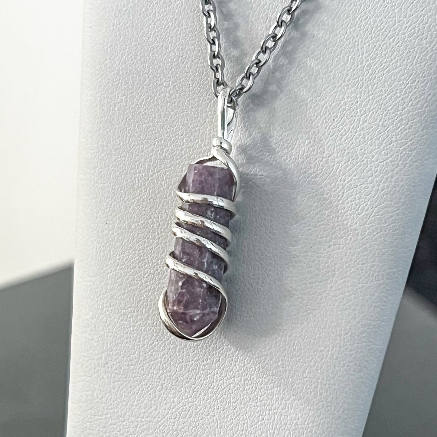 Lepidolite Spiral Necklace (Small)