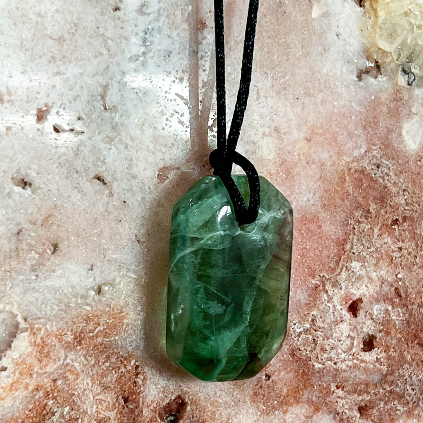 Polished Green Fluorite Necklace