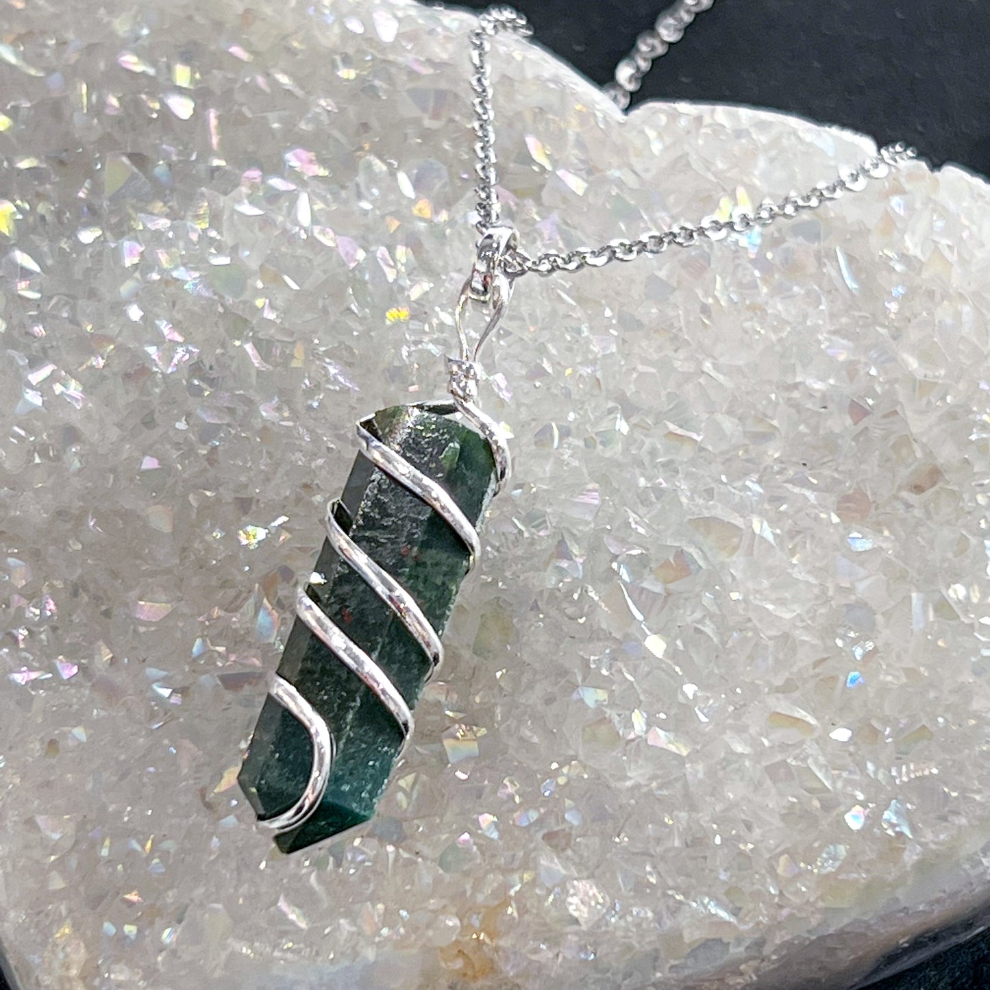 Bloodstone Spiral Necklace
