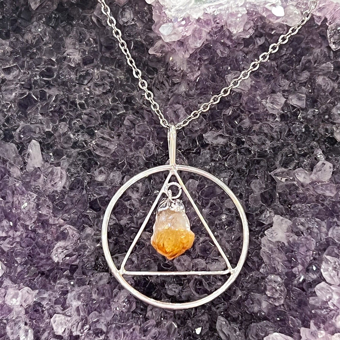 Citrine Triangle Necklace