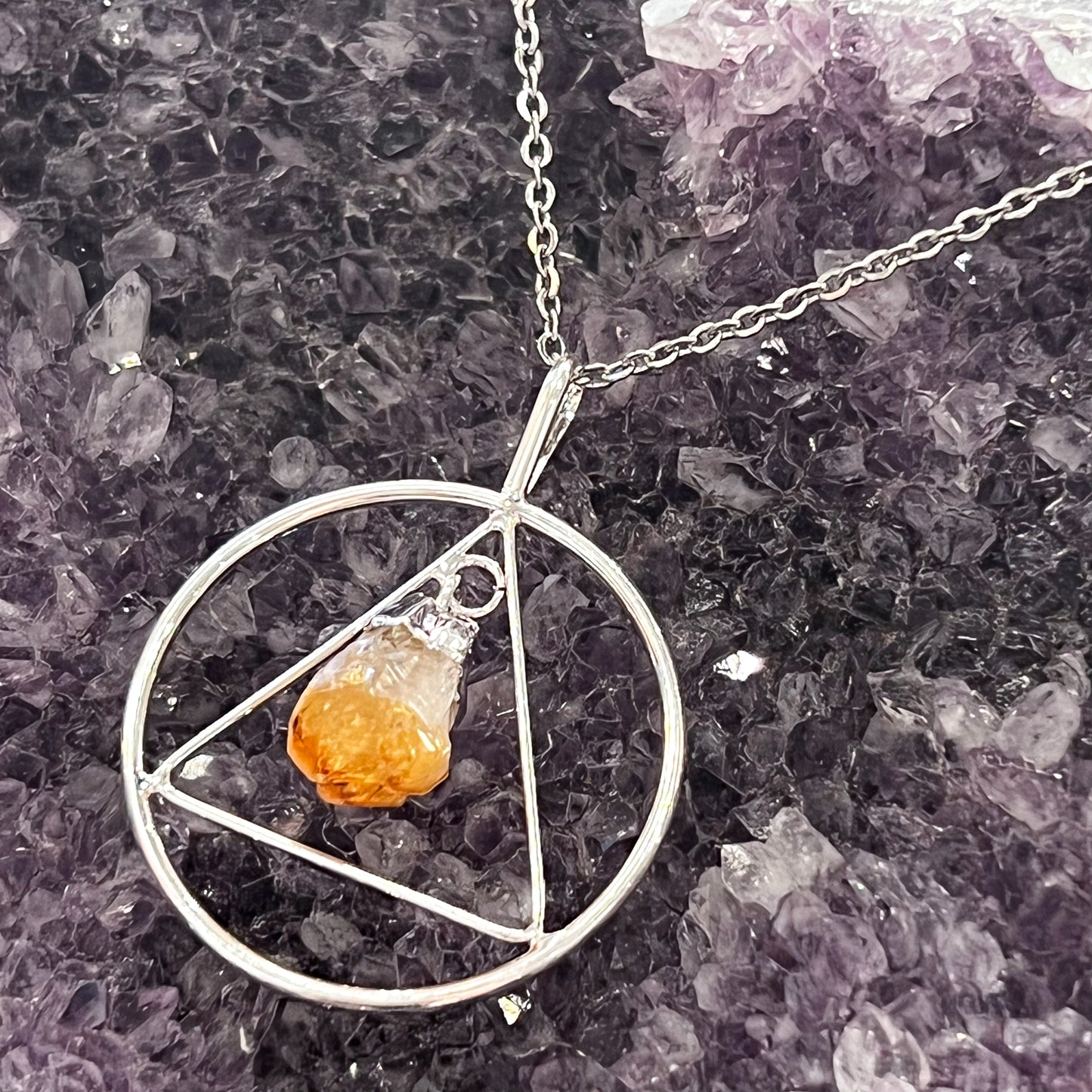 Citrine Triangle Necklace