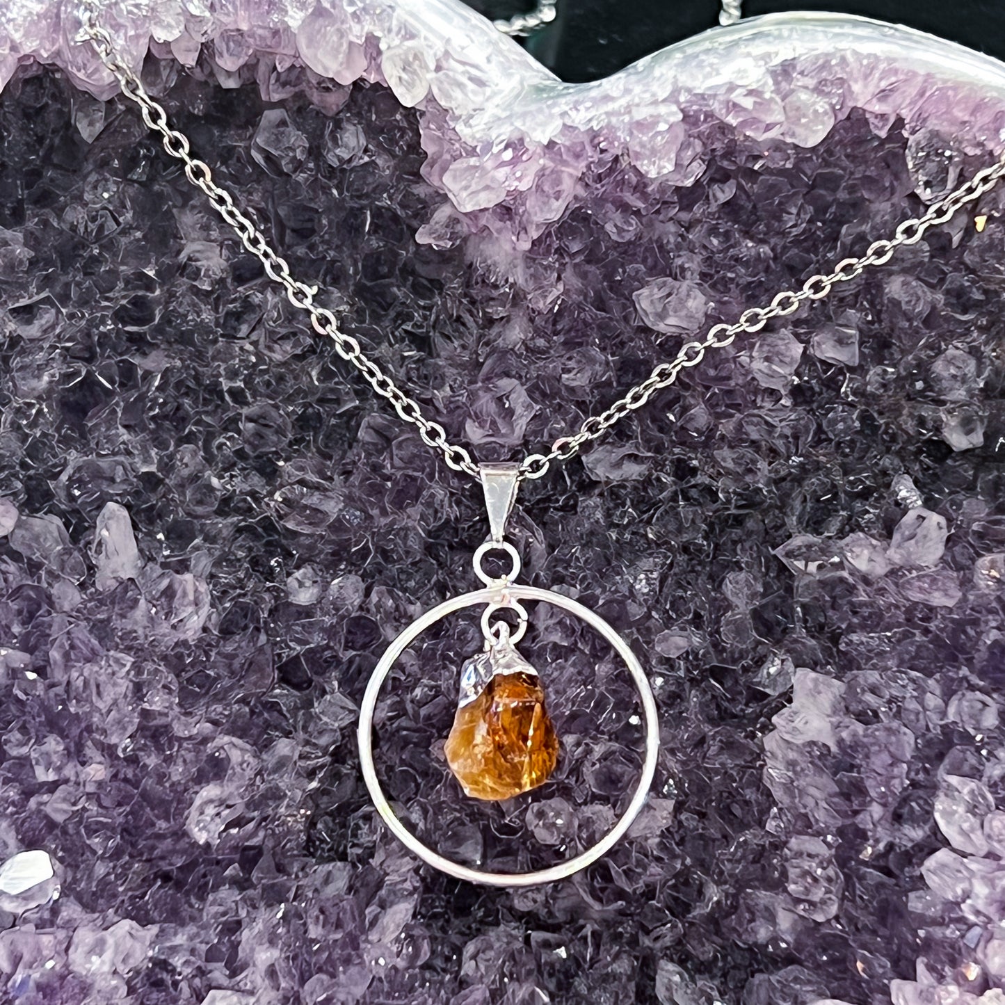 Citrine Circle Necklace