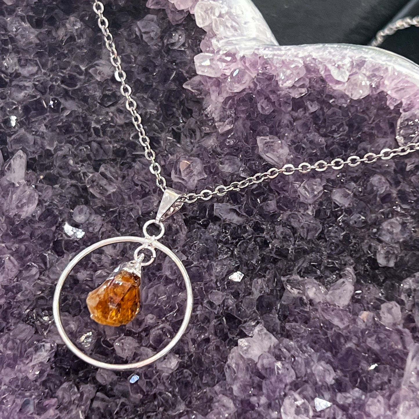 Citrine Circle Necklace