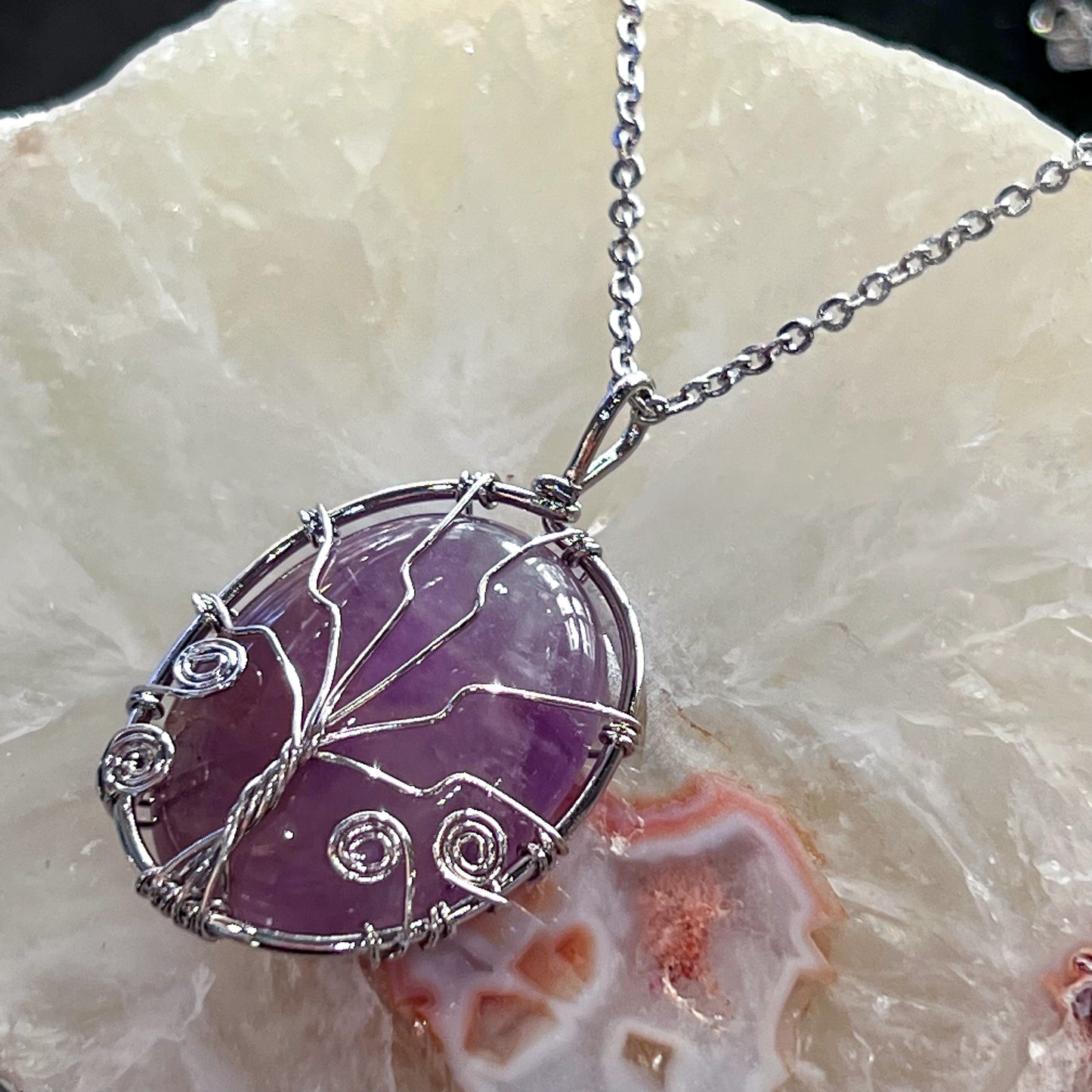 Amethyst Tree of Life Wrap Necklace