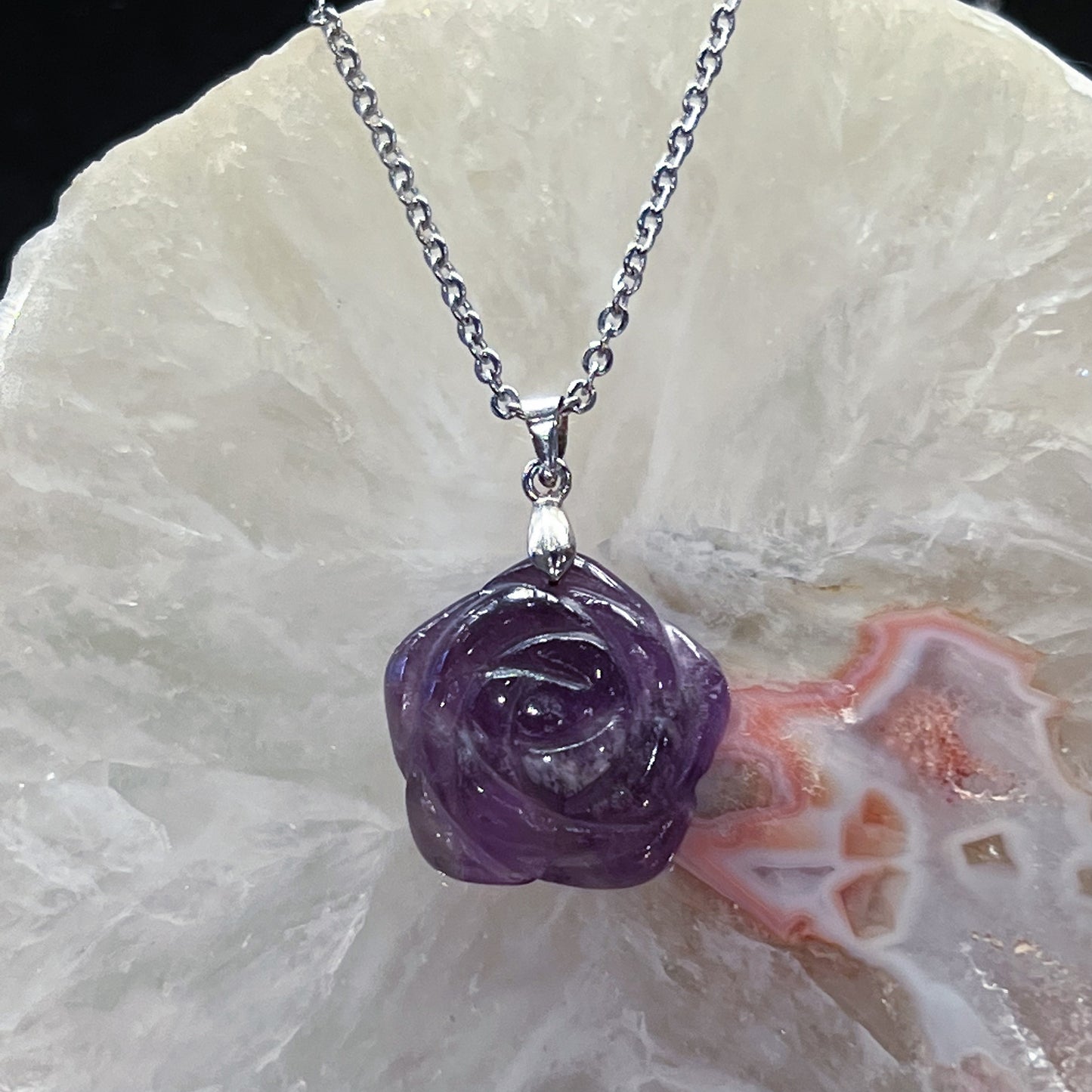 Amethyst Rose Necklace