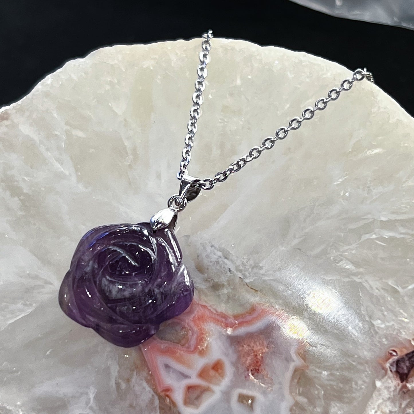 Amethyst Rose Necklace