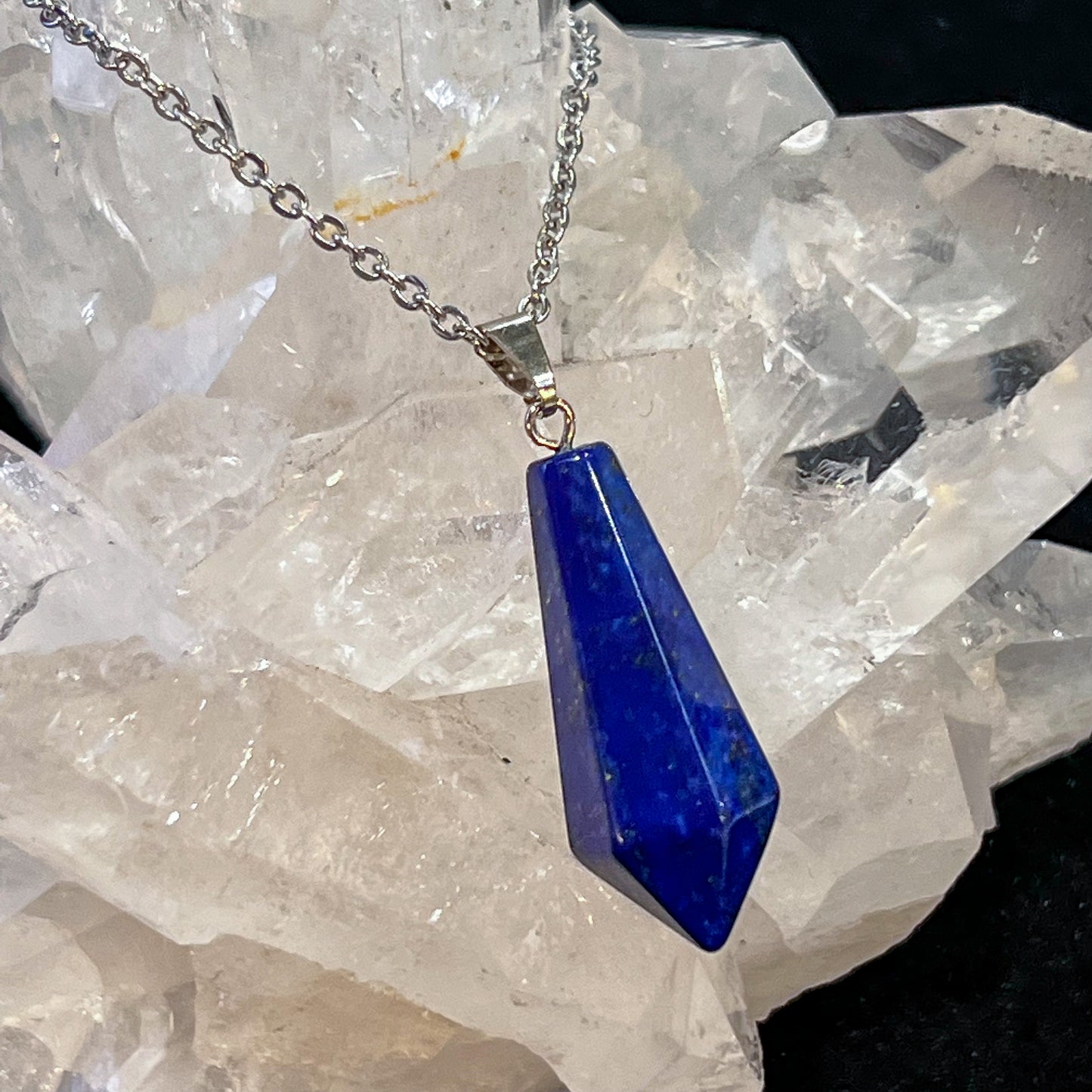 Lapis Hexagon Point Necklace