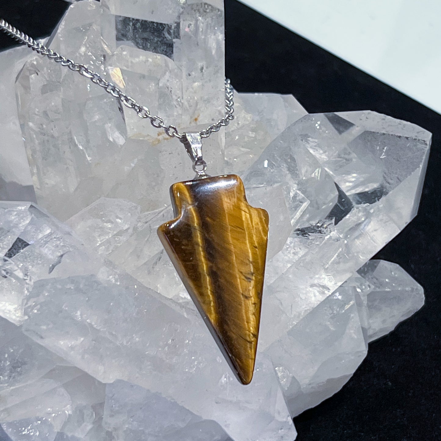 Tiger Eye Arrow Necklace