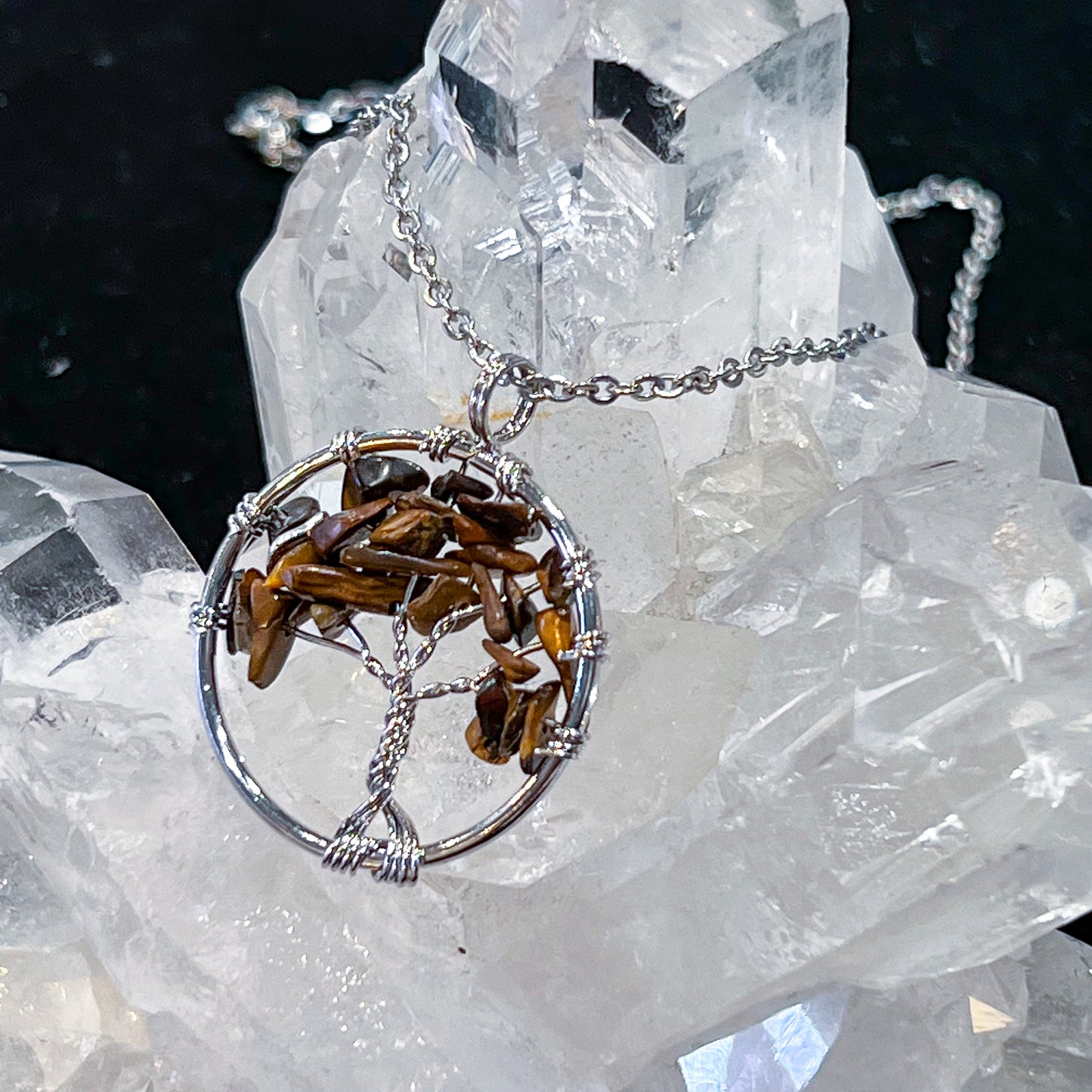 Tiger Eye Tree of Life Necklace