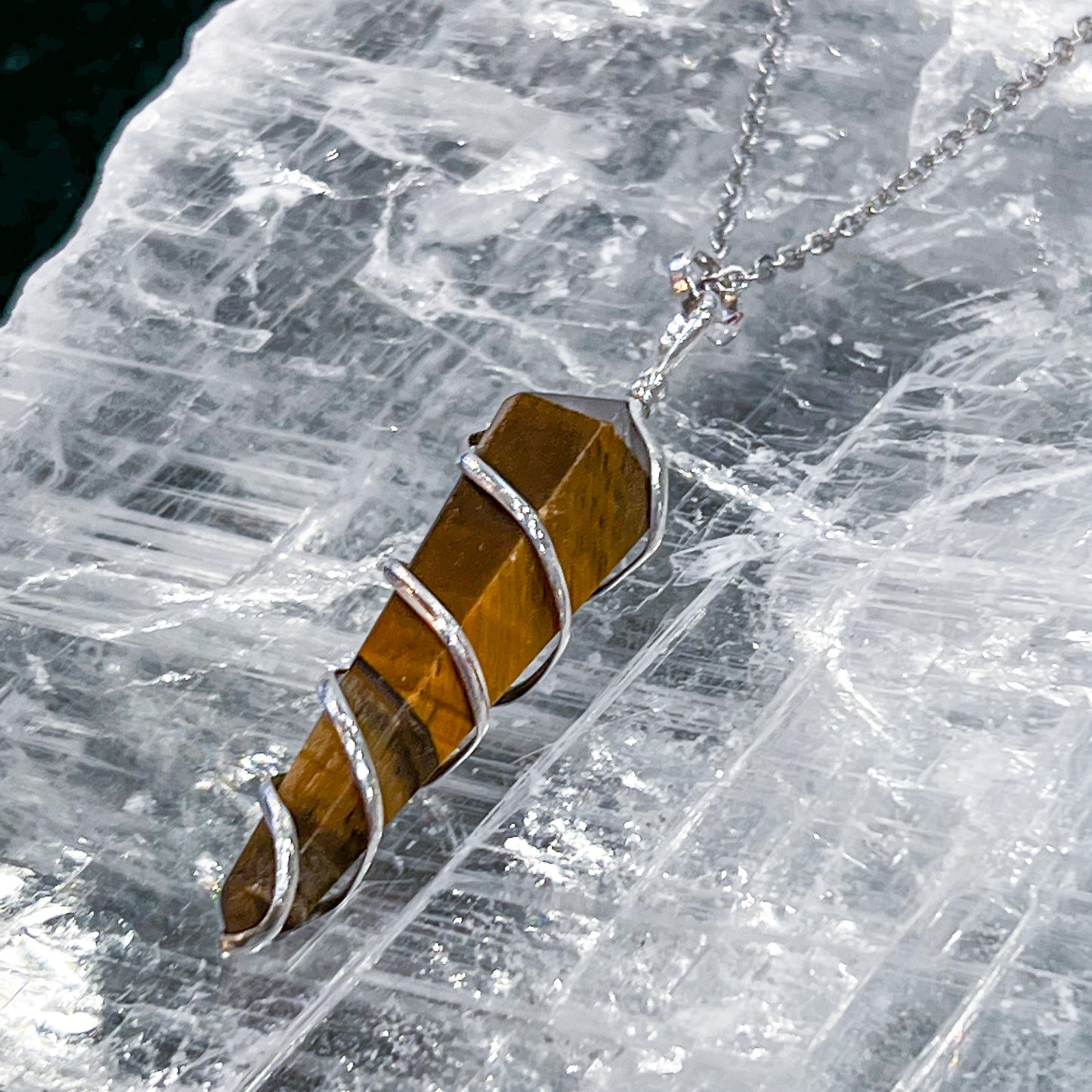 Tiger Eye Spiral Necklace