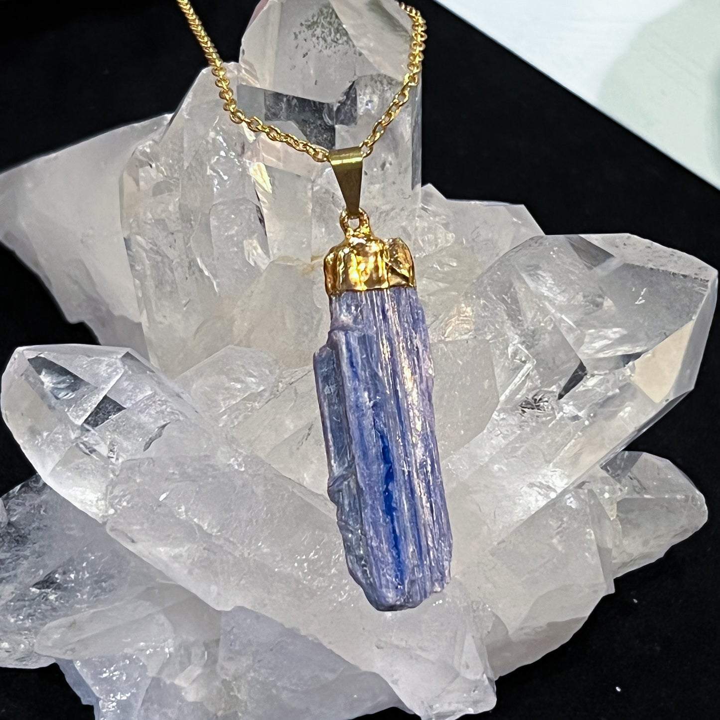 Blue Kyanite Necklace (Gold)