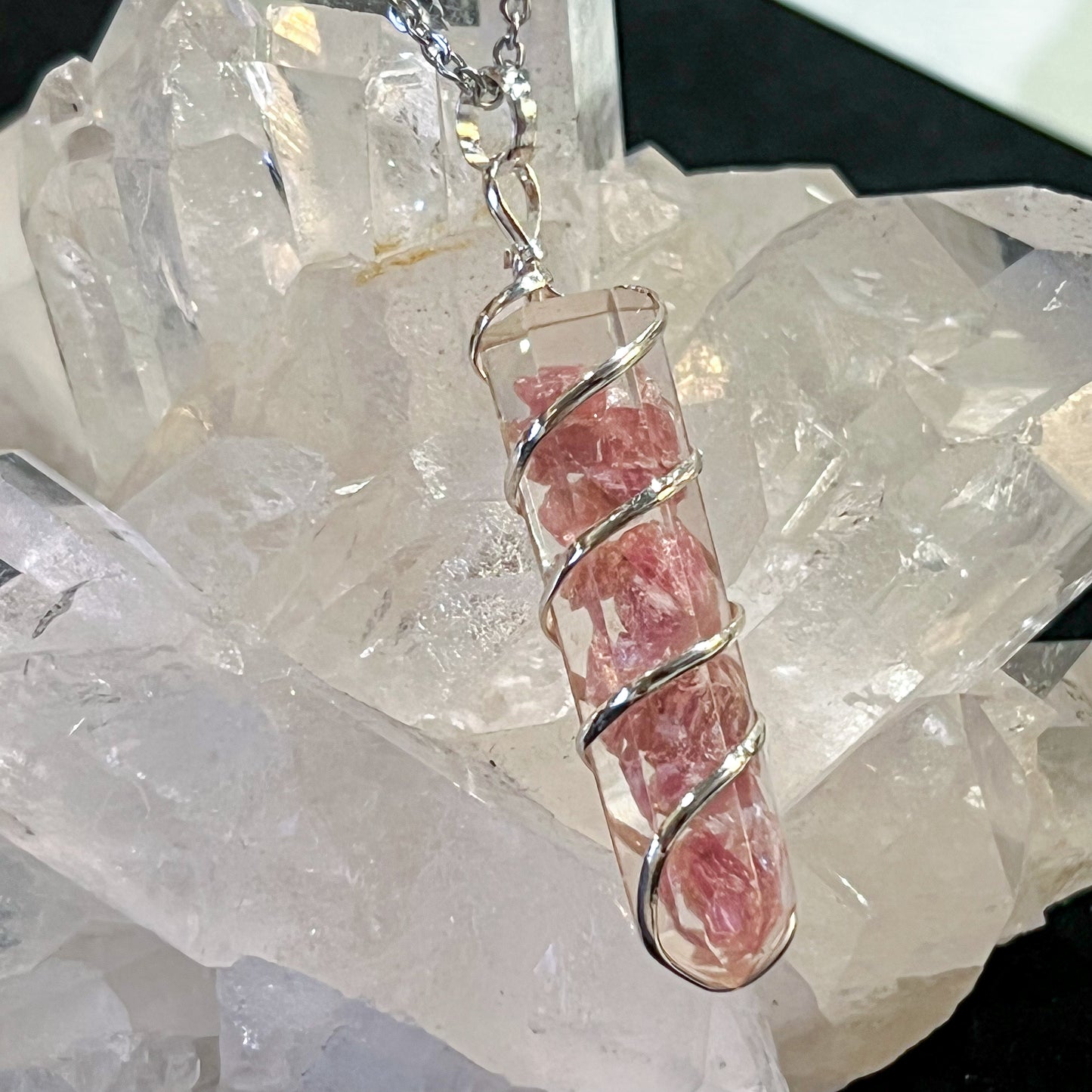 Pink Tourmaline Orgonite Necklace