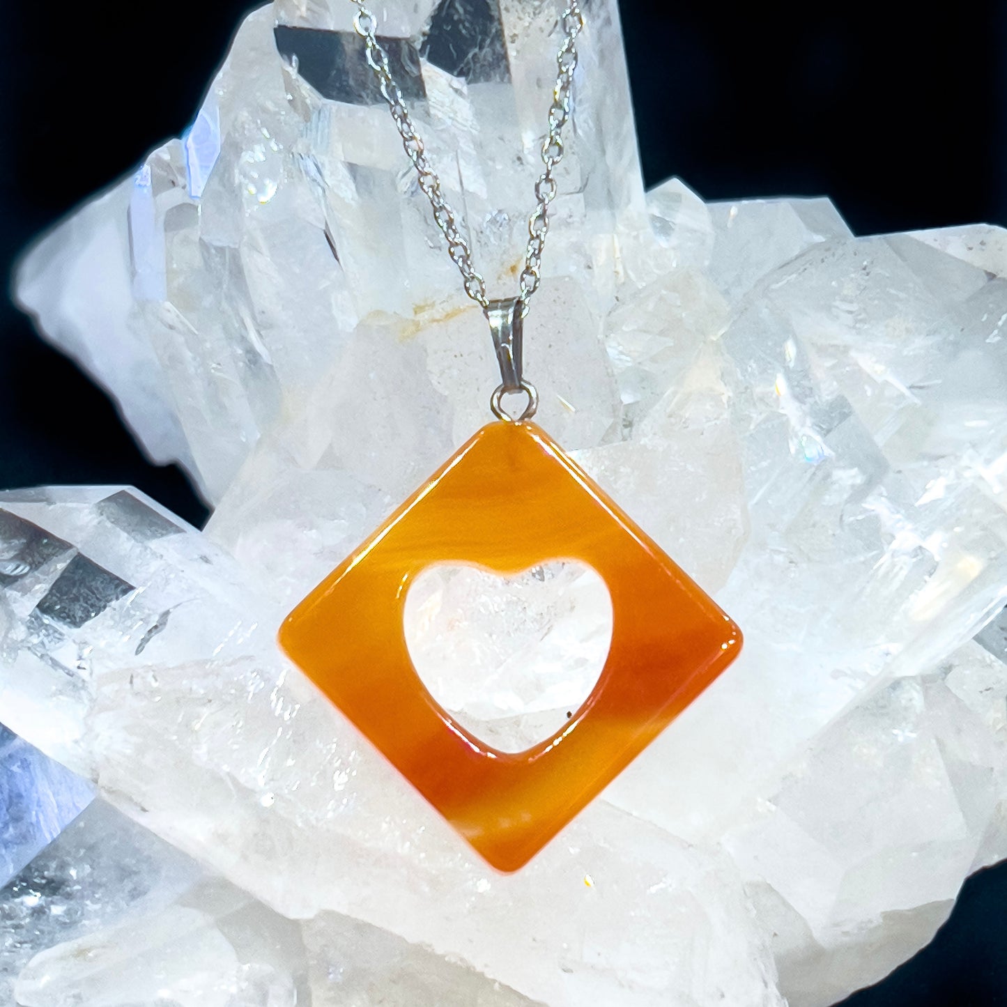 Carnelian Heart Necklace (Style 3)