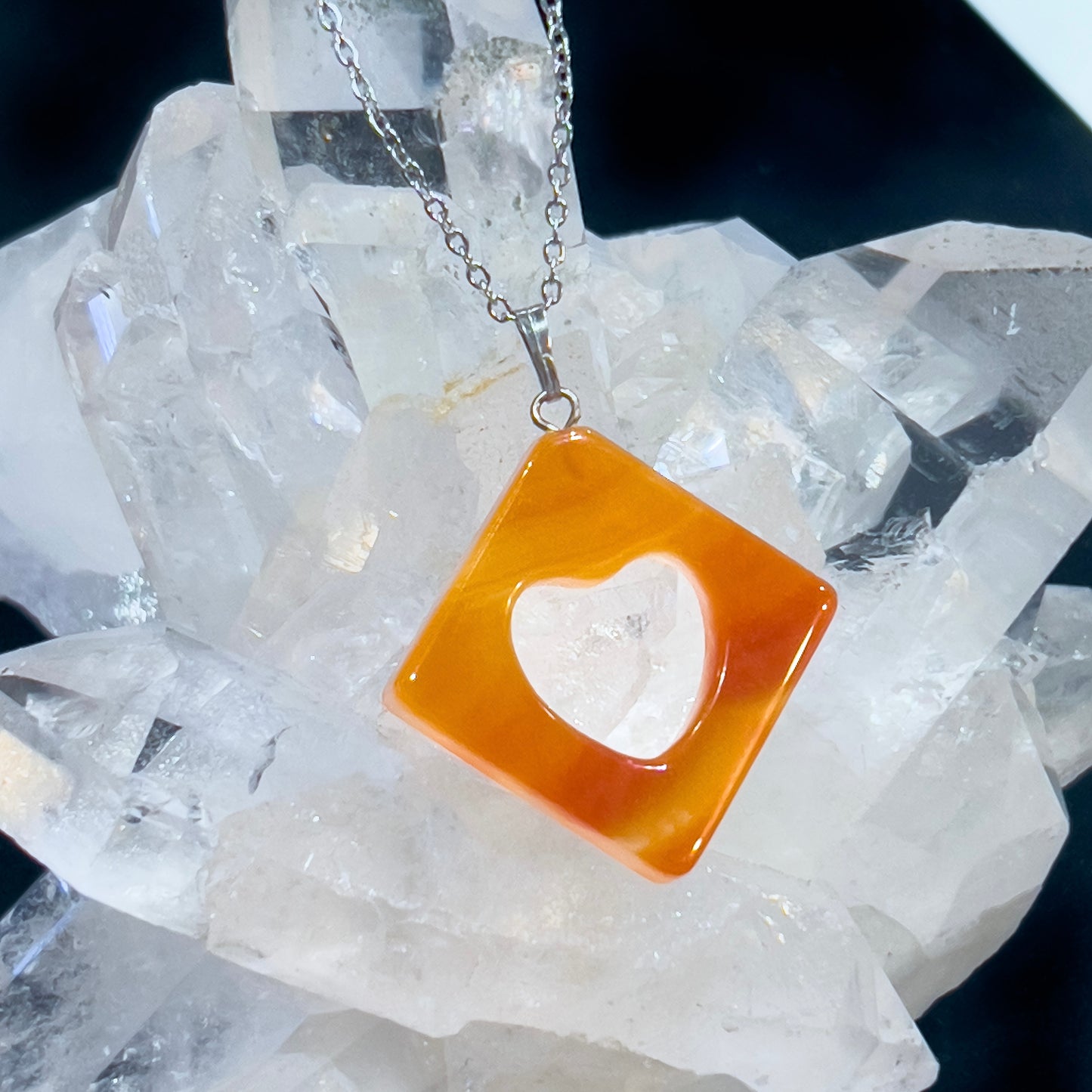 Carnelian Heart Necklace (Style 3)