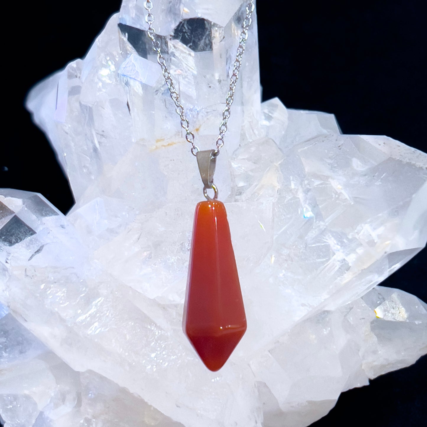 Carnelian Hexagon Necklace