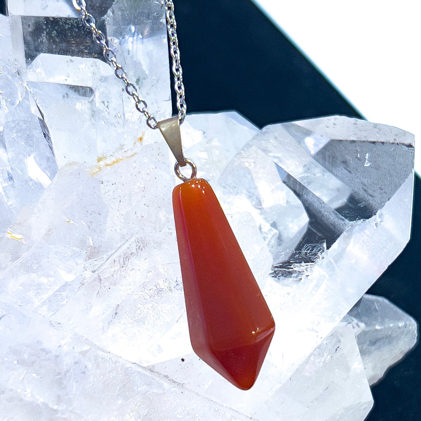 Carnelian Hexagon Necklace