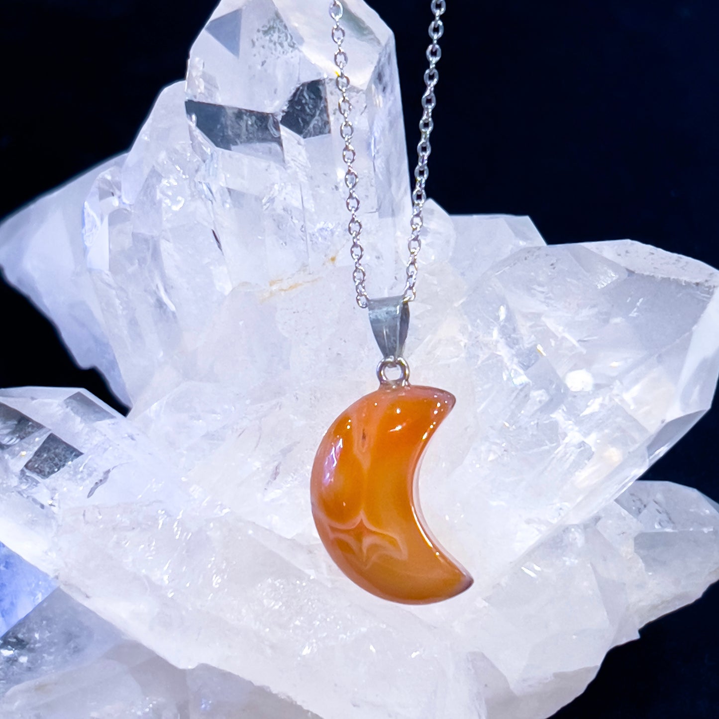 Carnelian Moon Necklace