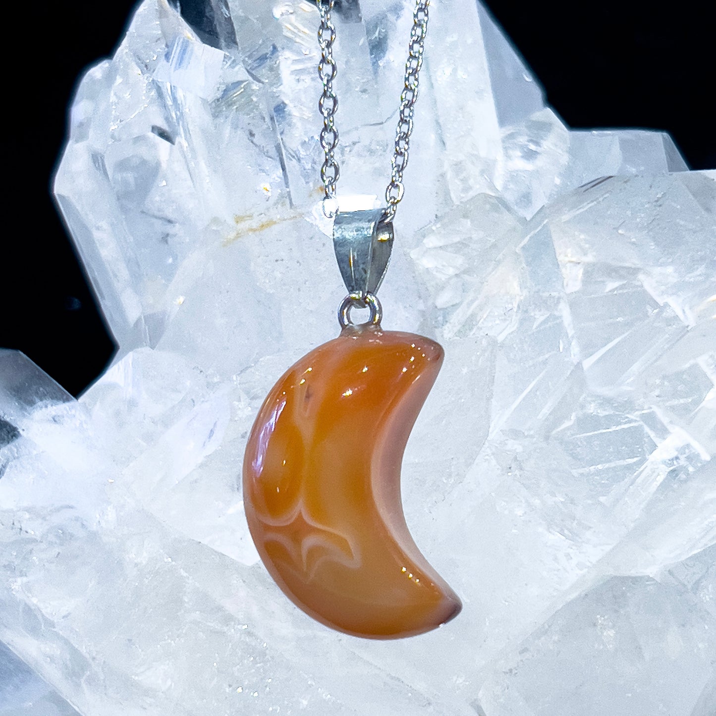 Carnelian Moon Necklace