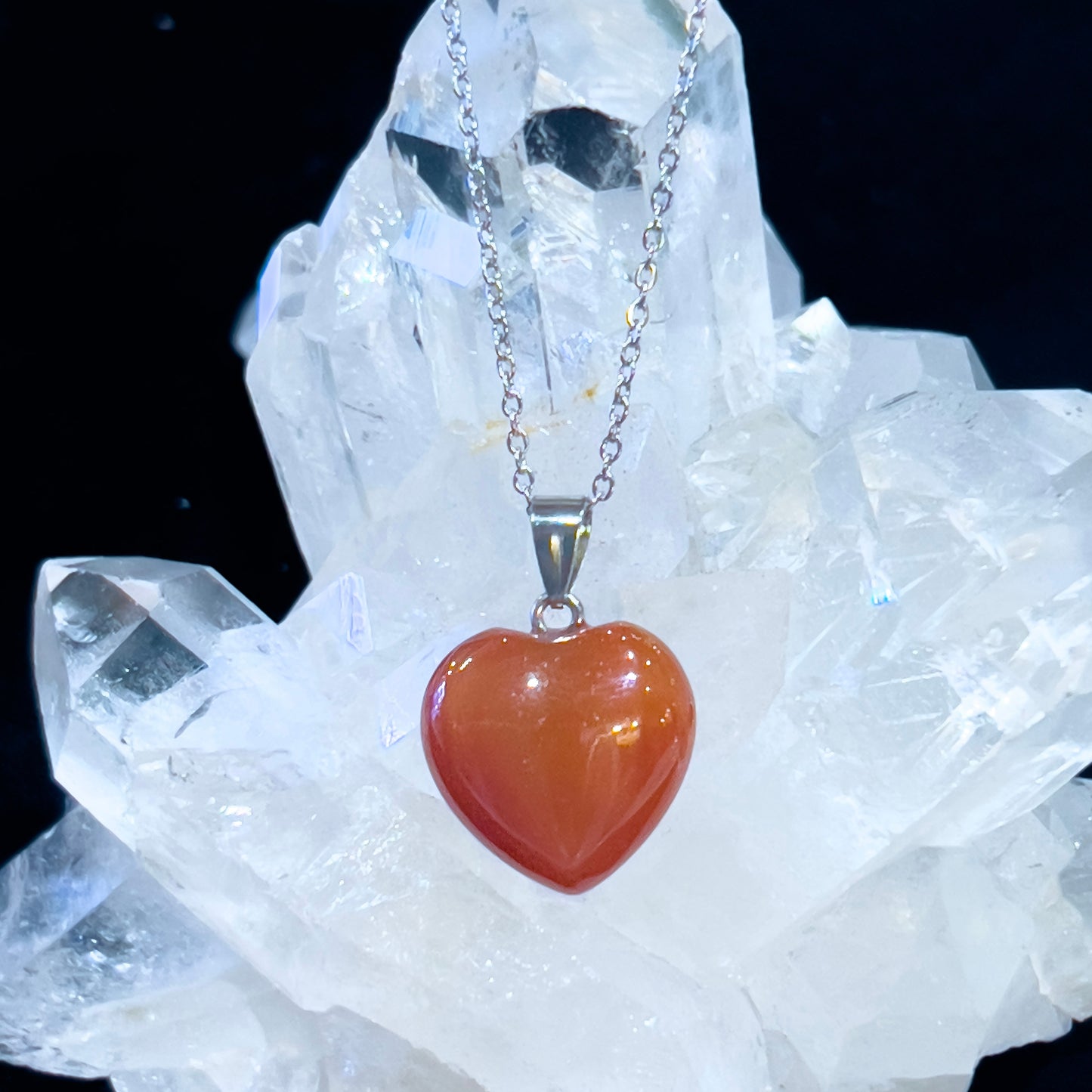 Carnelian Heart Necklace (Style 2)