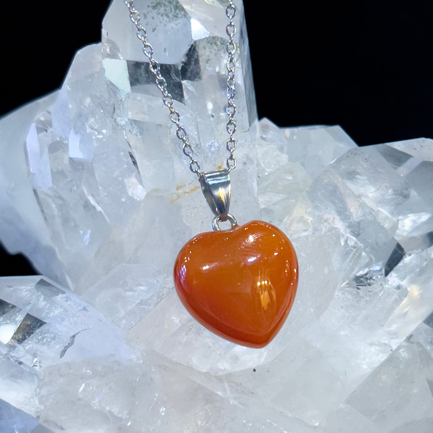 Carnelian Heart Necklace (Style 2)