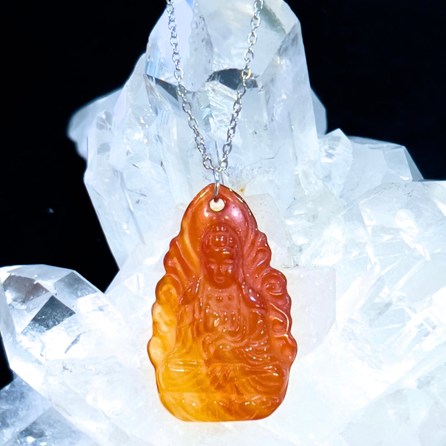 Carnelian Buddha Necklace