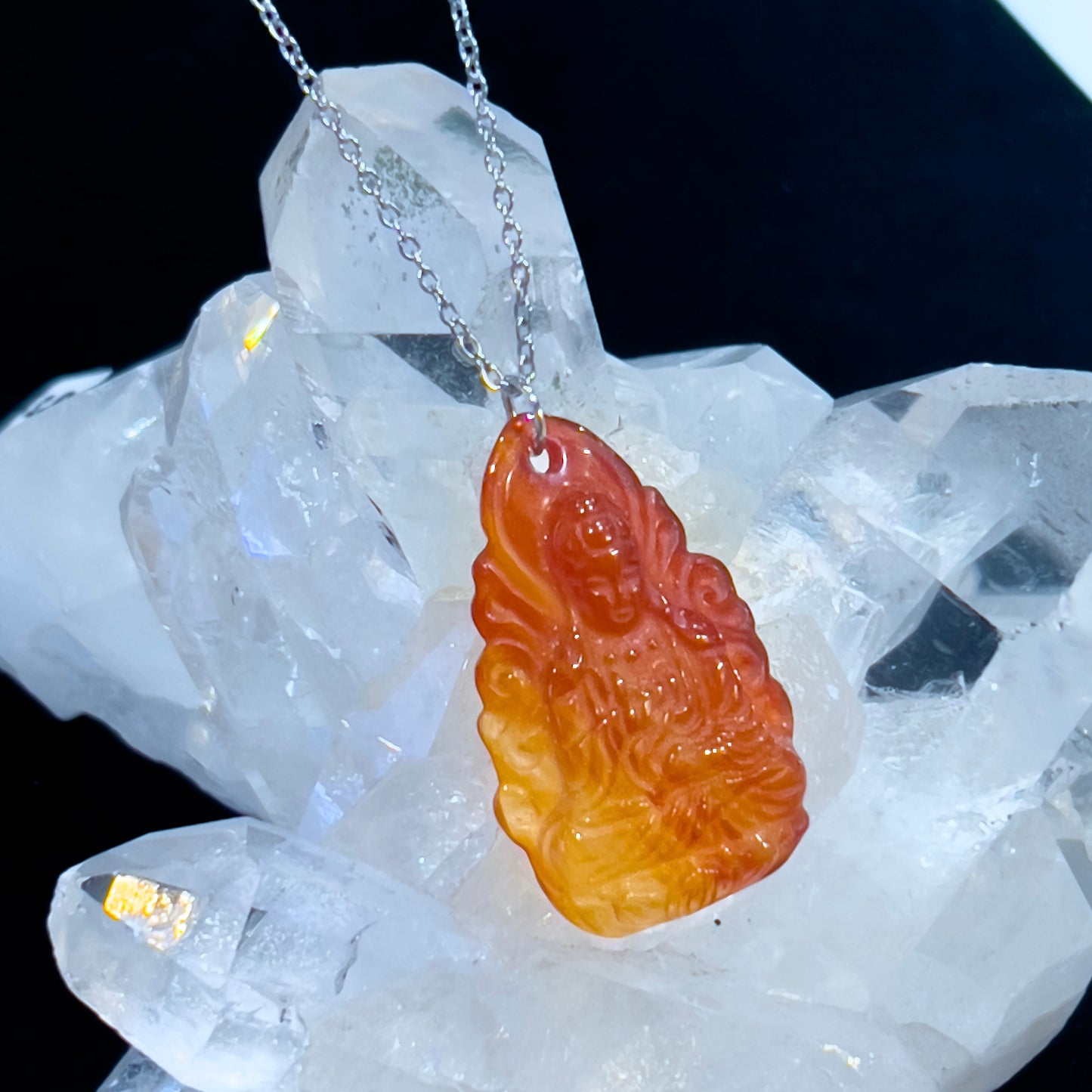 Carnelian Buddha Necklace