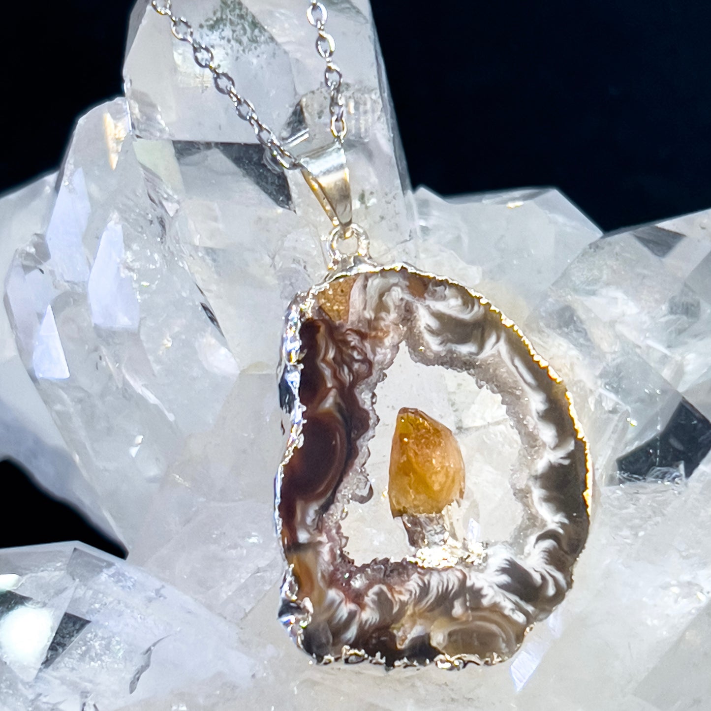 Agate with Citrine Necklace (#1)