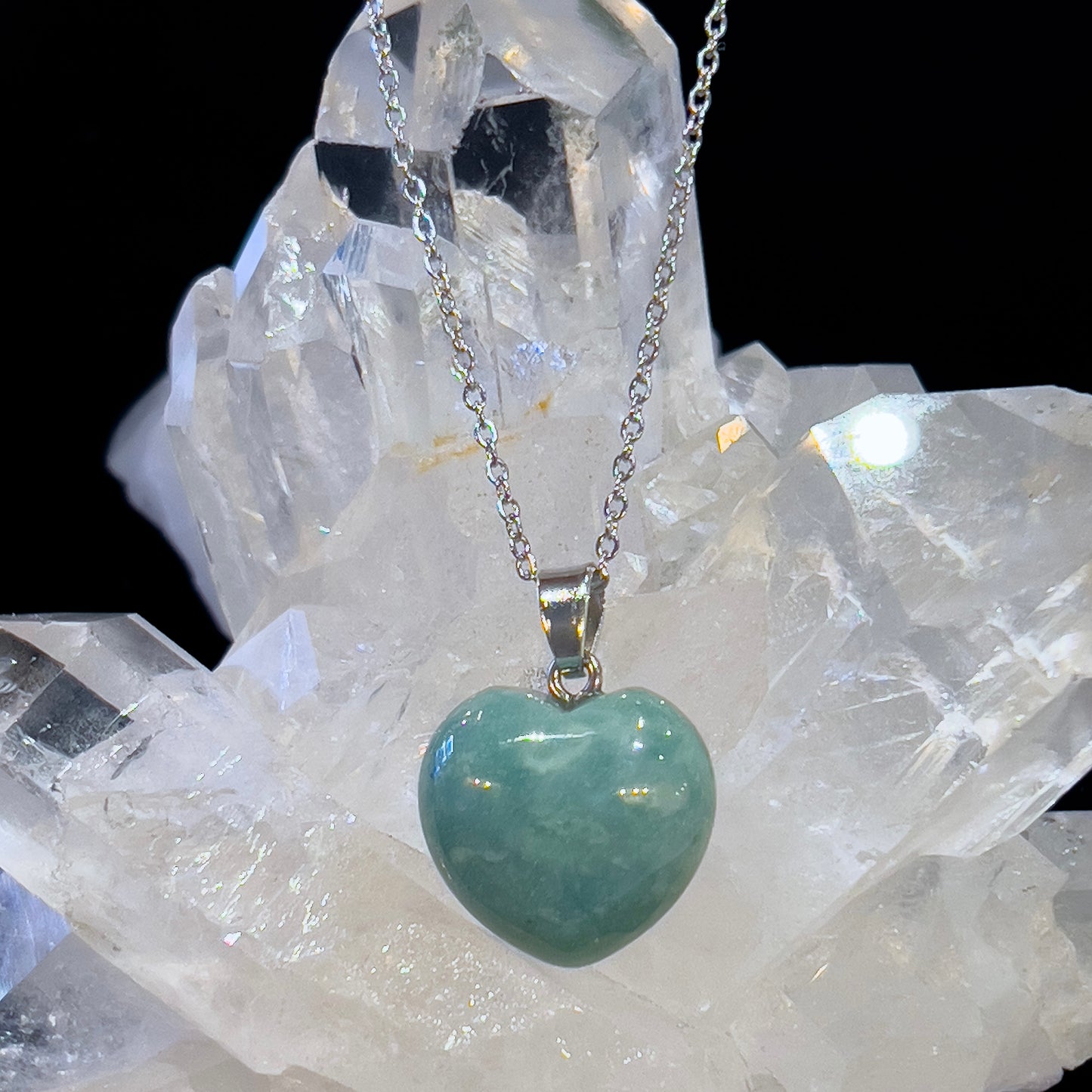 Moss Agate Heart Necklace