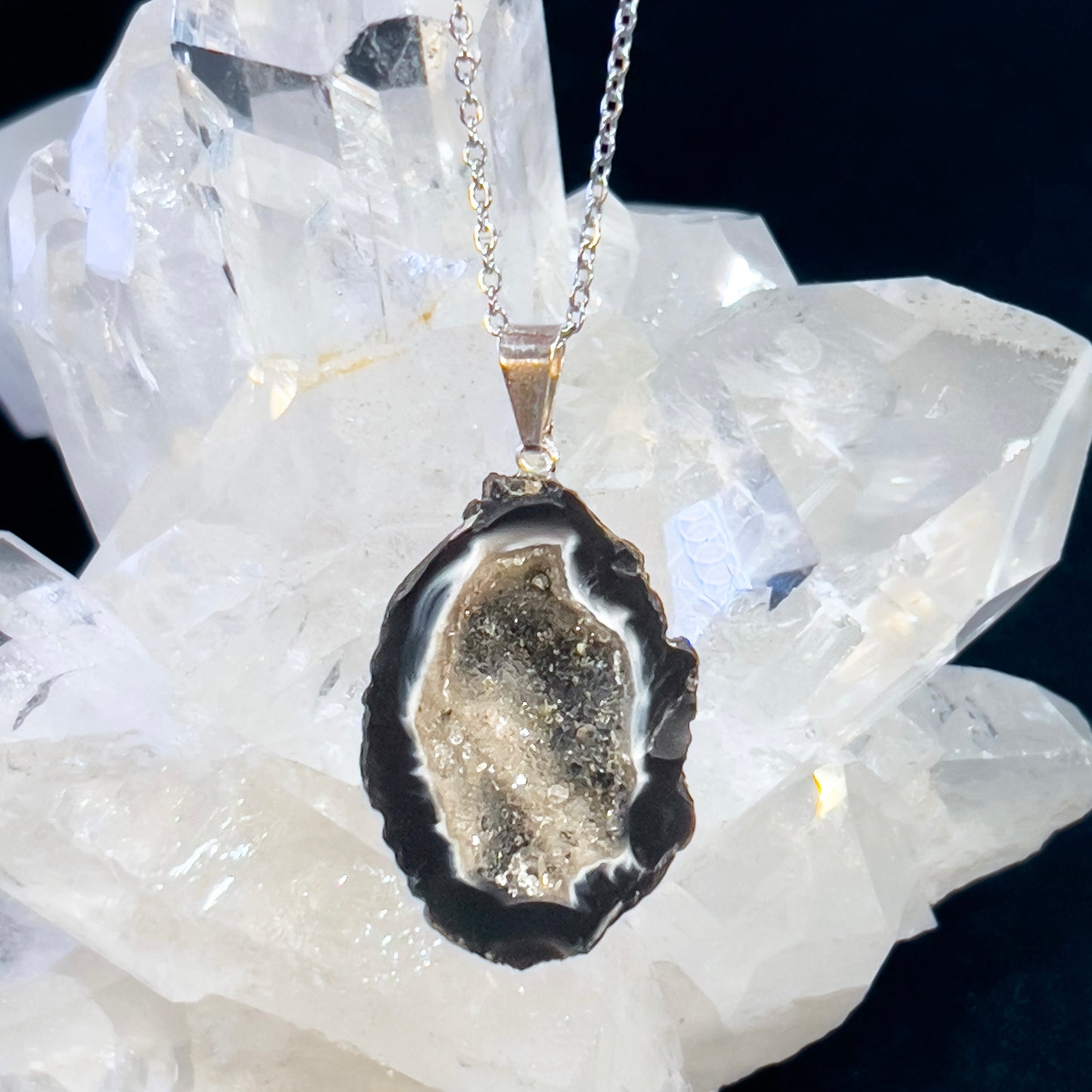 Agate Geode Necklace (#1)